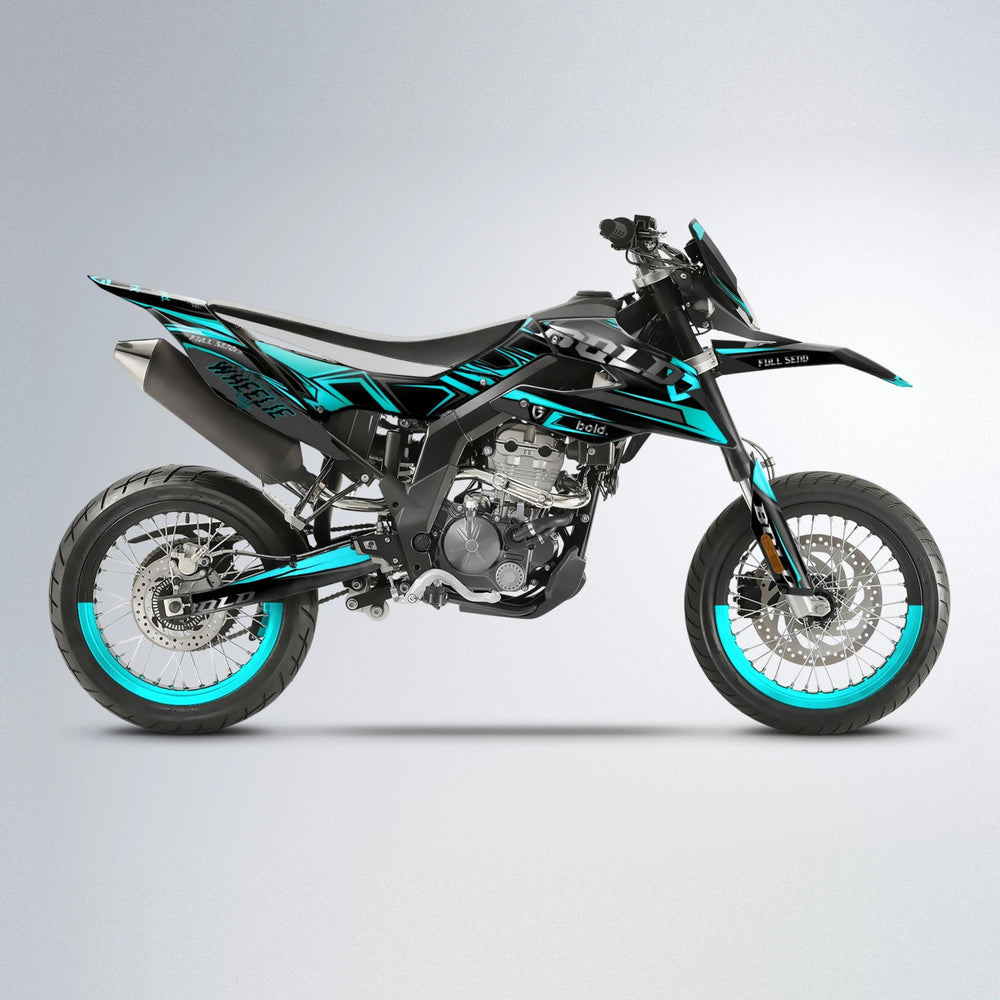 GEBEL V1 Aprilia SX 125 supermoto graphics kit in Teal