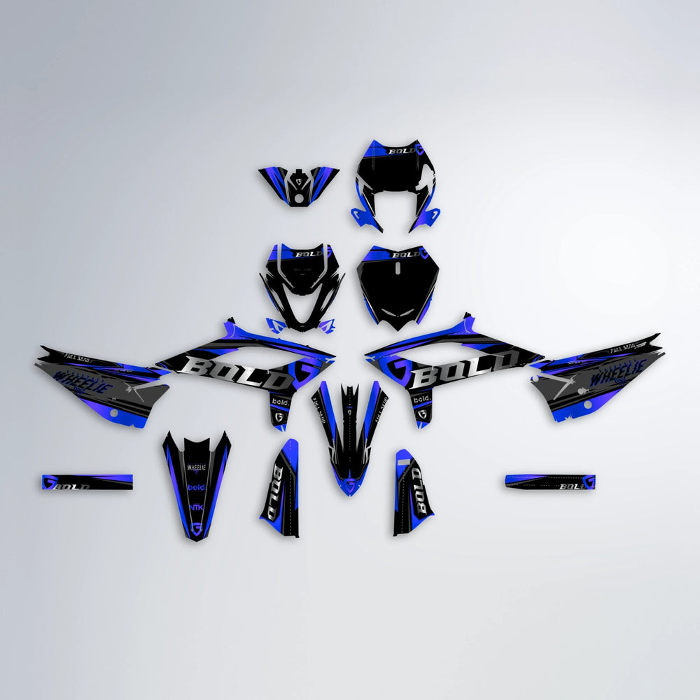 GEBEL V1 Beta graphics kit parts layout in Blue