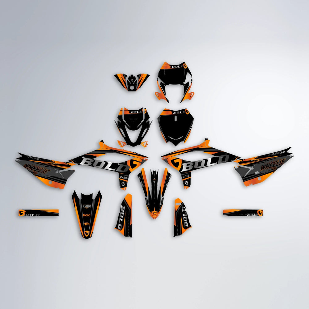 GEBEL V1 Beta graphics kit parts layout in Orange