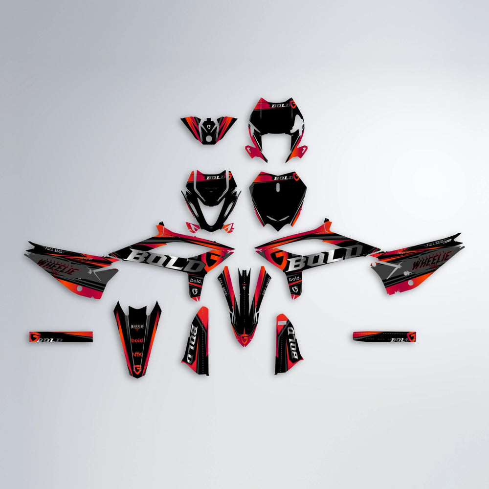 GEBEL V1 Beta graphics kit parts layout in Red