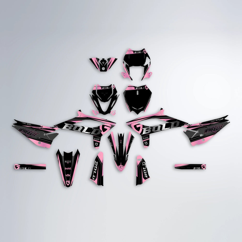 GEBEL V1 Beta graphics kit parts layout in Sakura Pink
