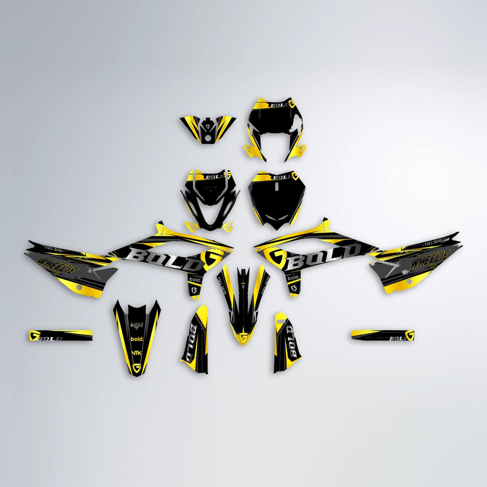 GEBEL V1 Beta graphics kit parts layout in Yellow