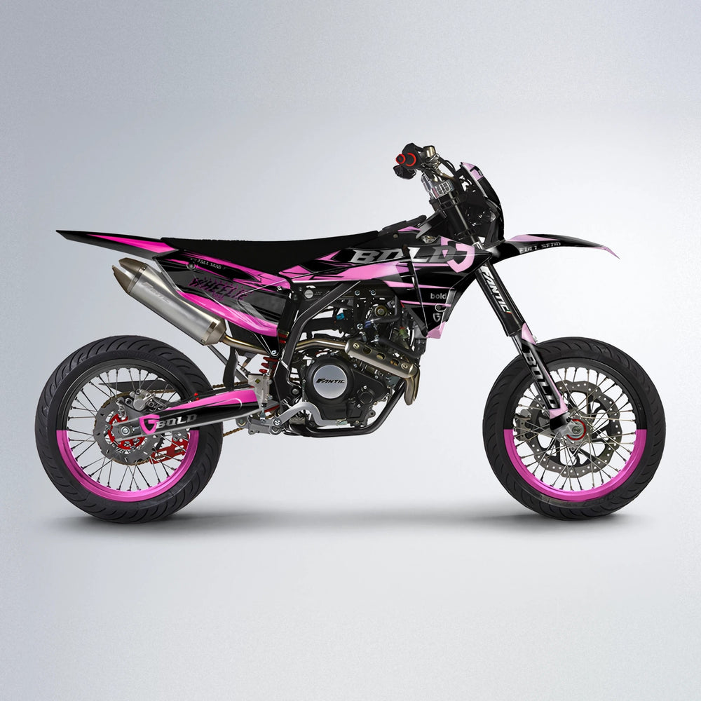 GEBEL V1 Fantic supermoto graphics kit in Flamingo