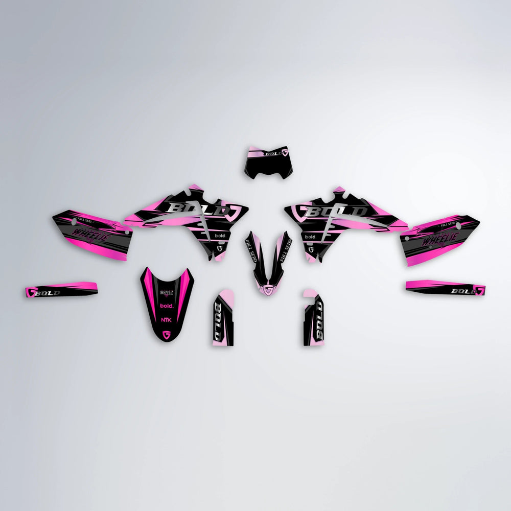 GEBEL V1 Fantic graphics kit parts layout in Flamingo