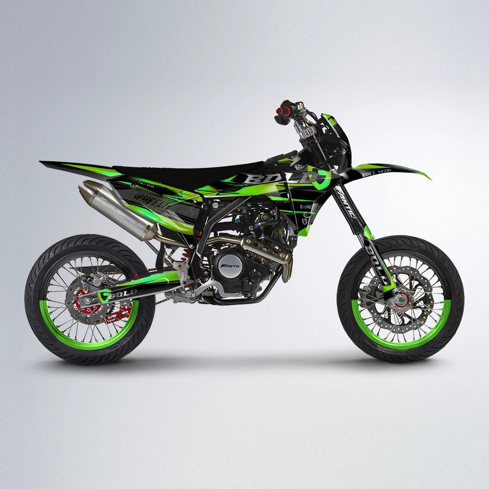 GEBEL V1 Fantic supermoto graphics kit in Green