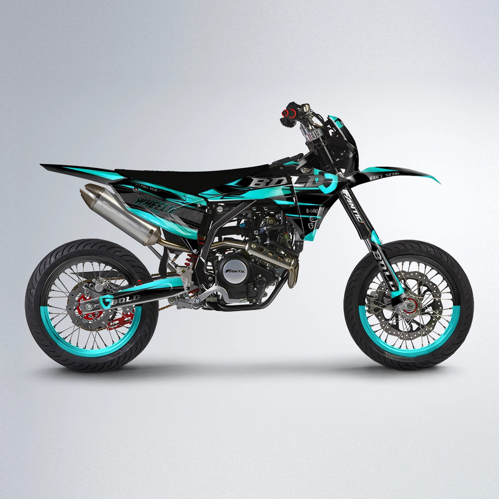 GEBEL V1 Fantic supermoto graphics kit in Teal