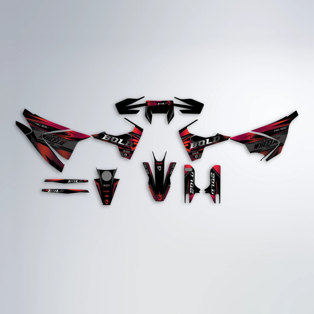 GEBEL V1 Husqvarna 701 graphics kit parts layout in Black & Red