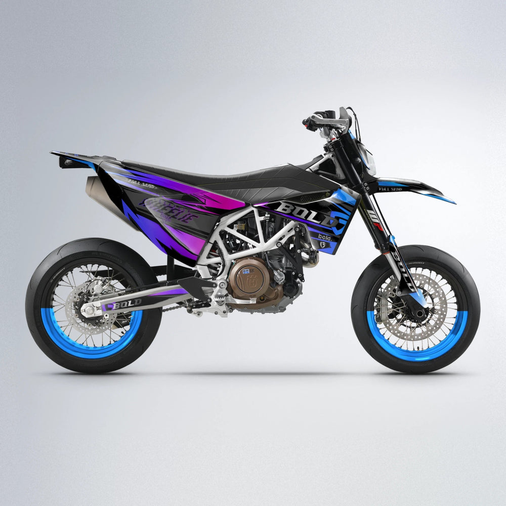 GEBEL V1 Husqvarna 701 supermoto graphics kit in Blue Purple Fade