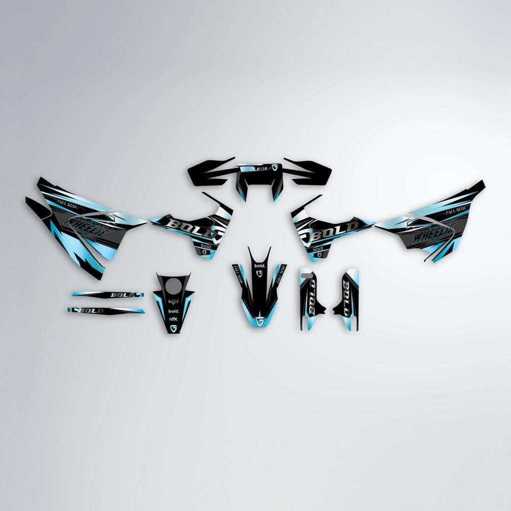 GEBEL V1 Husqvarna 701 graphics kit parts layout in Light Blue & White