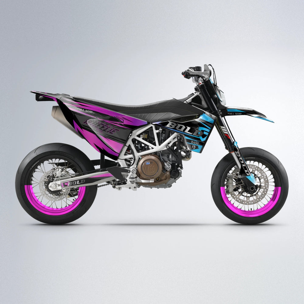 GEBEL V1 Husqvarna 701 supermoto graphics kit in Pink & Light Blue