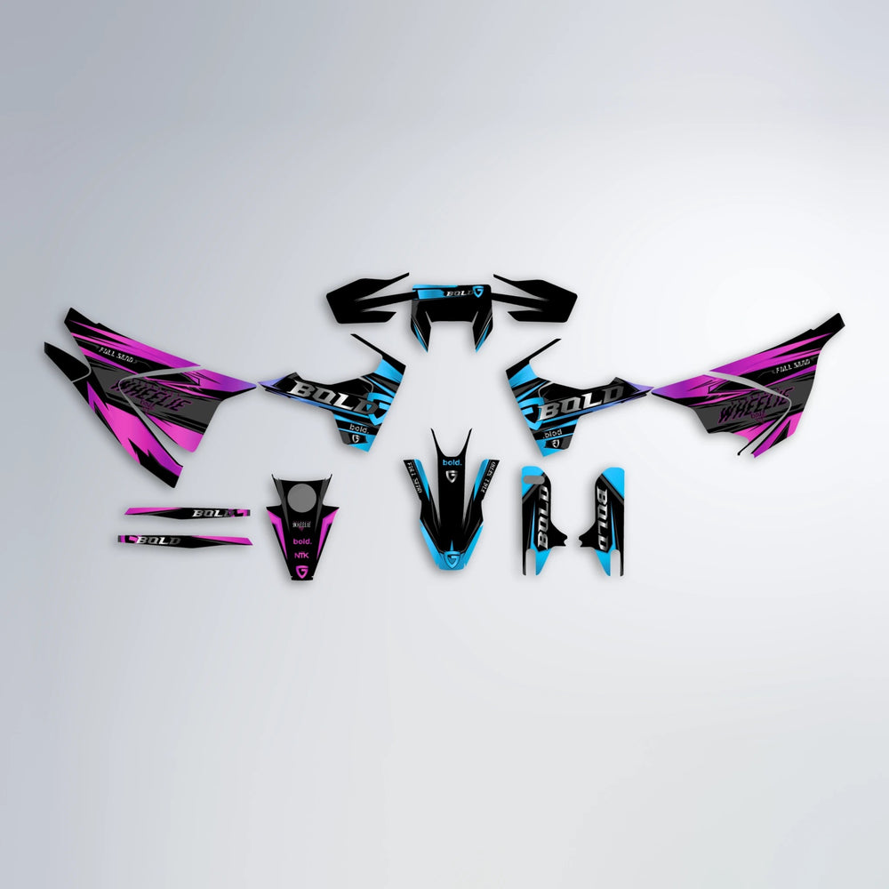 GEBEL V1 Husqvarna 701 graphics kit parts layout in Pink & Light Blue
