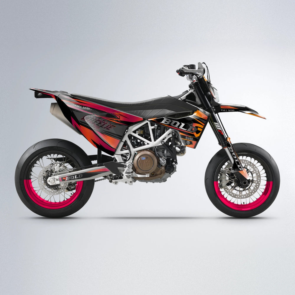 GEBEL V1 Husqvarna 701 supermoto graphics kit in Red & Orange
