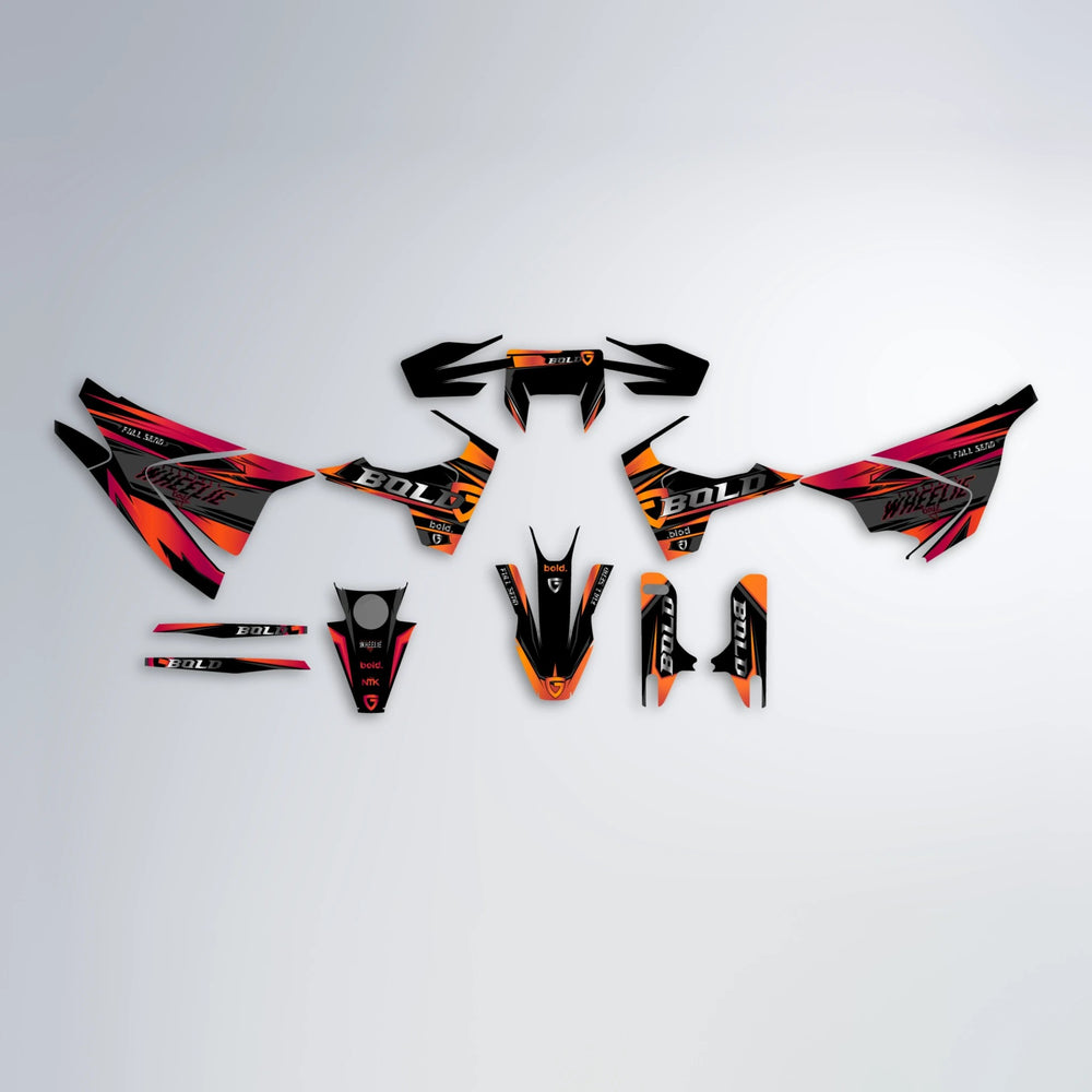 GEBEL V1 Husqvarna 701 graphics kit parts layout in Red & Orange