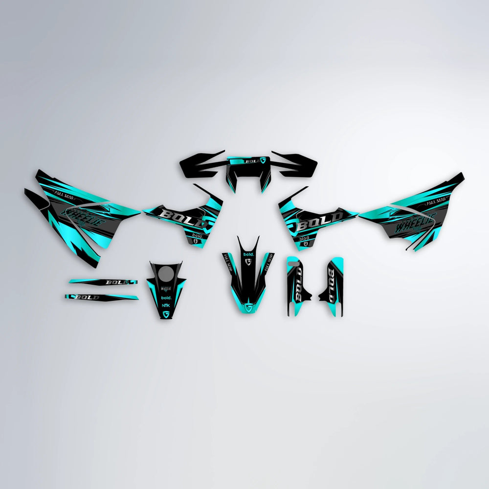 GEBEL V1 Husqvarna 701 graphics kit parts layout in Teal