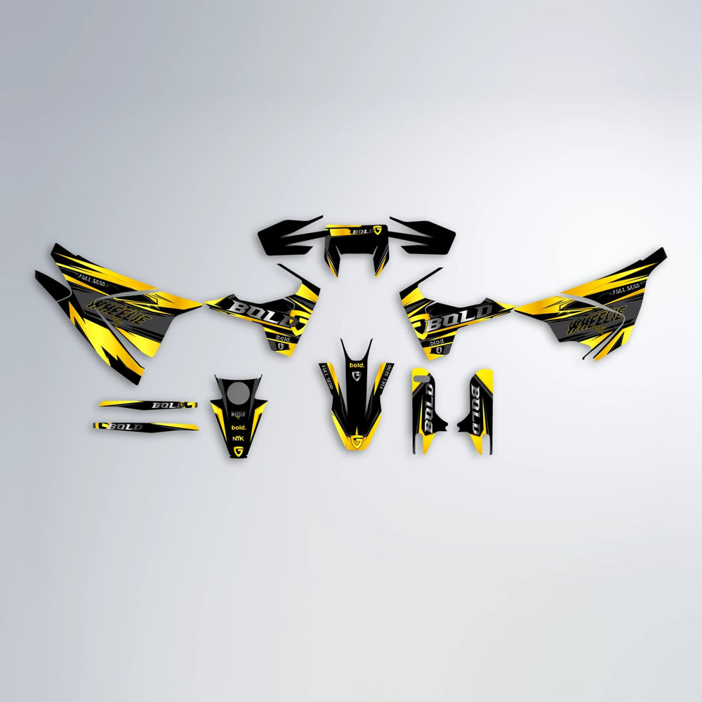 GEBEL V1 Husqvarna 701 graphics kit parts layout in Yellow
