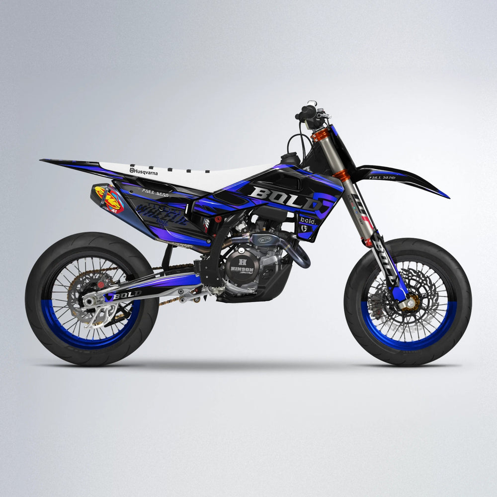 GEBEL V1 Husqvarna FE/TE supermoto graphics kit in Blue