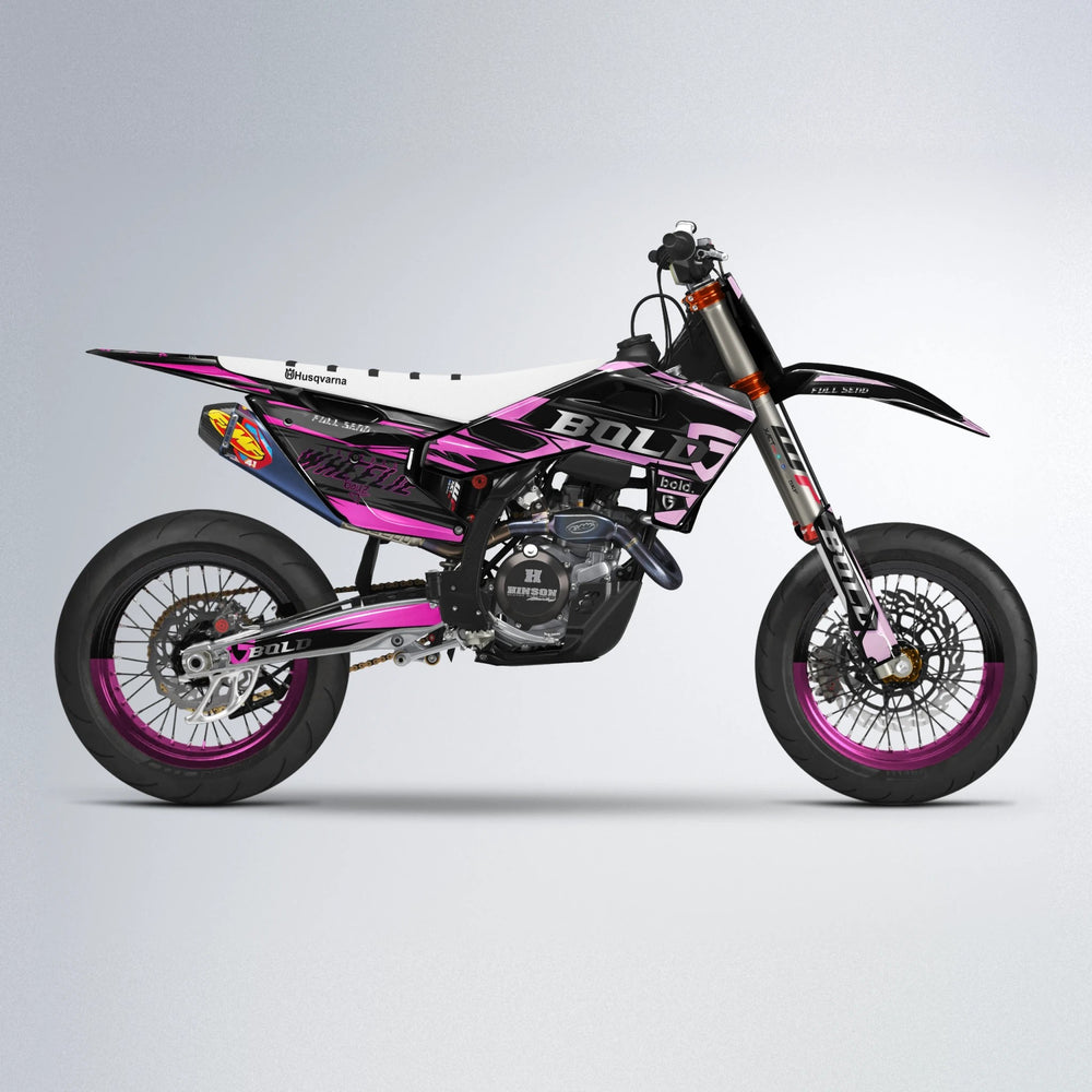 GEBEL V1 Husqvarna FE/TE supermoto graphics kit in Flamingo