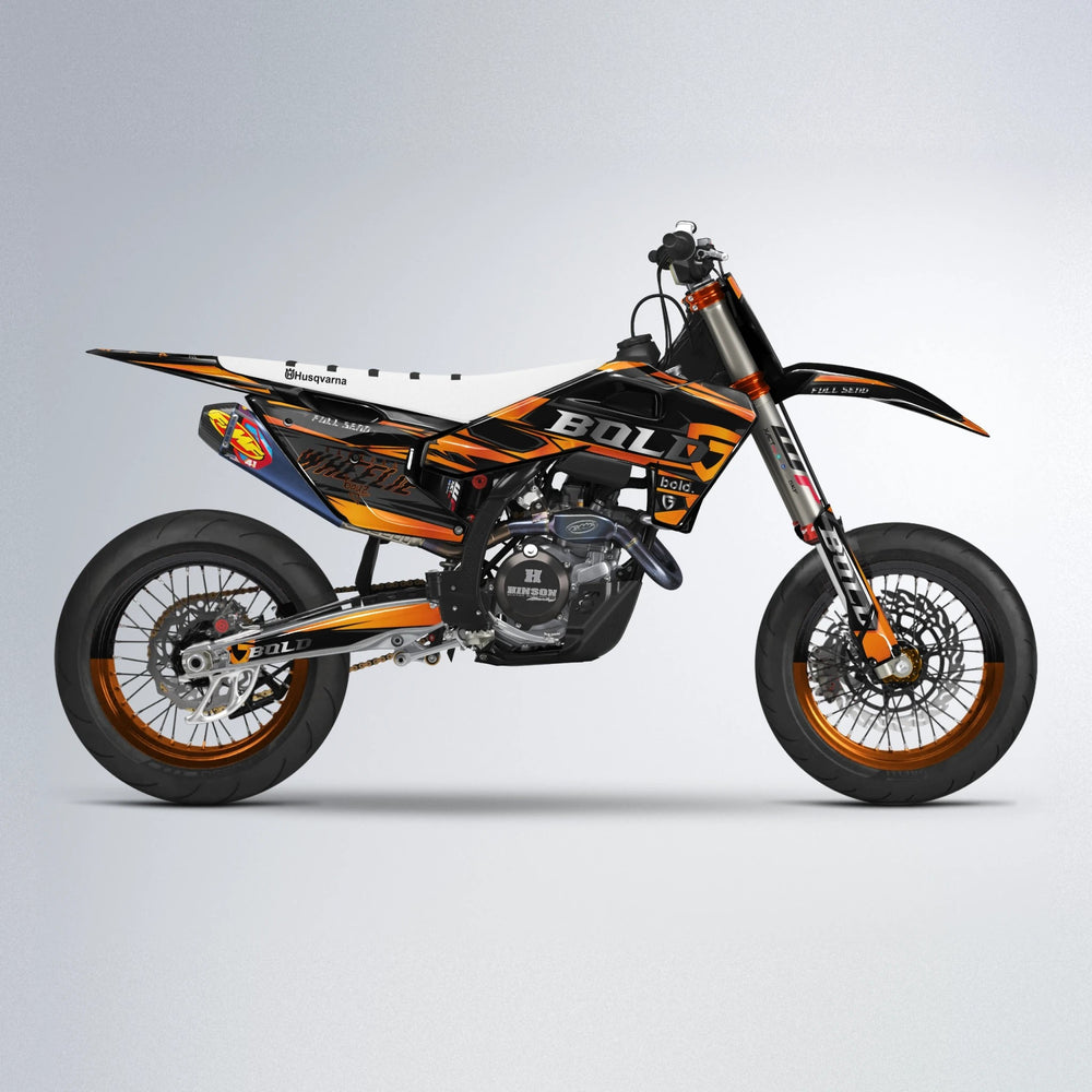 GEBEL V1 Husqvarna FE/TE supermoto graphics kit in Orange