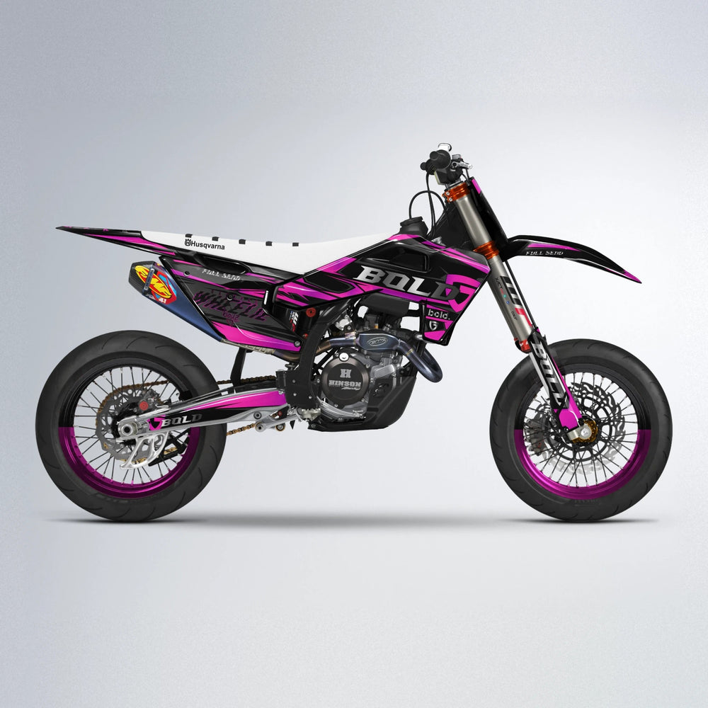 GEBEL V1 Husqvarna FE/TE supermoto graphics kit in Pink