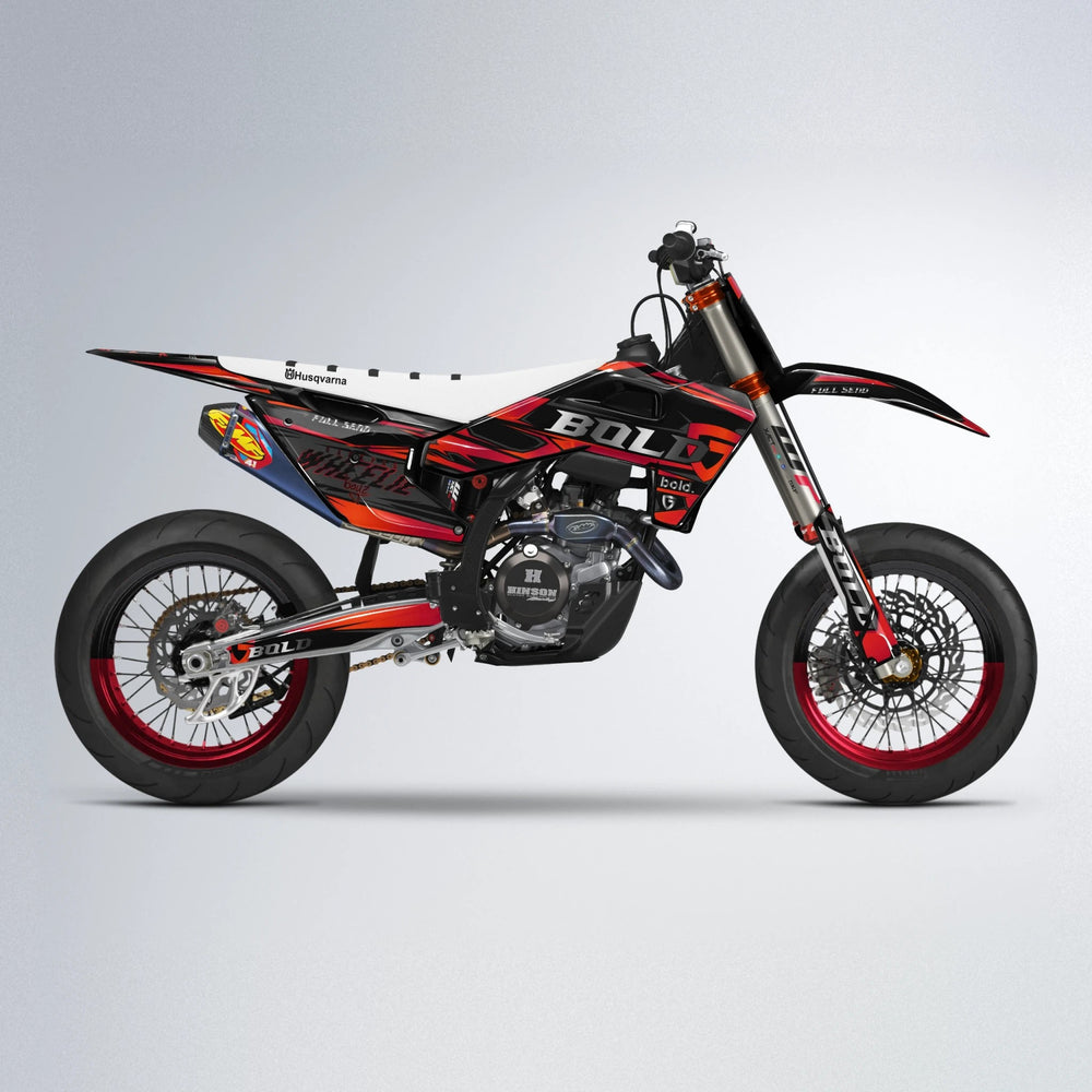 GEBEL V1 Husqvarna FE/TE supermoto graphics kit in Red