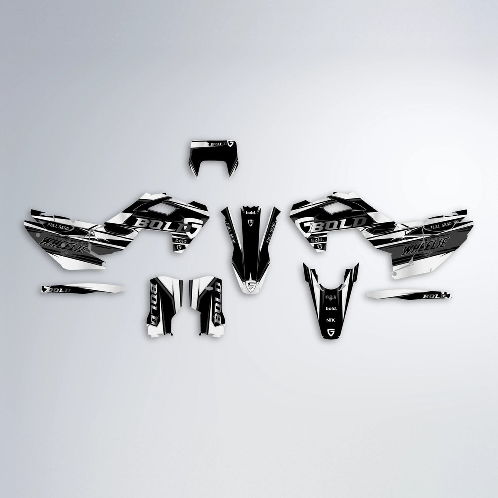 GEBEL V1 Husqvarna FE/TE graphics kit parts layout in White