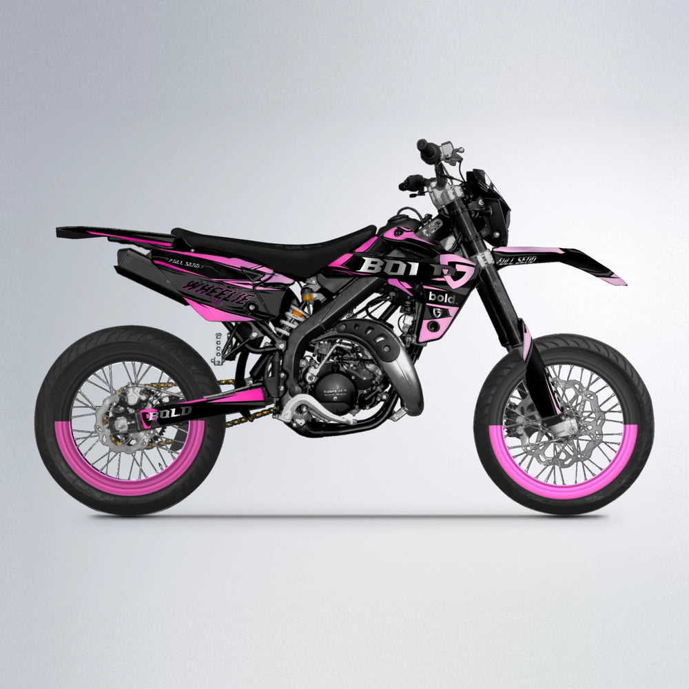 GEBEL V1 Rieju MRT supermoto graphics kit in Flamingo