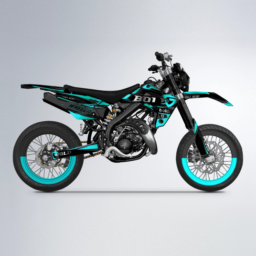 GEBEL V1 Rieju MRT supermoto graphics kit in Teal