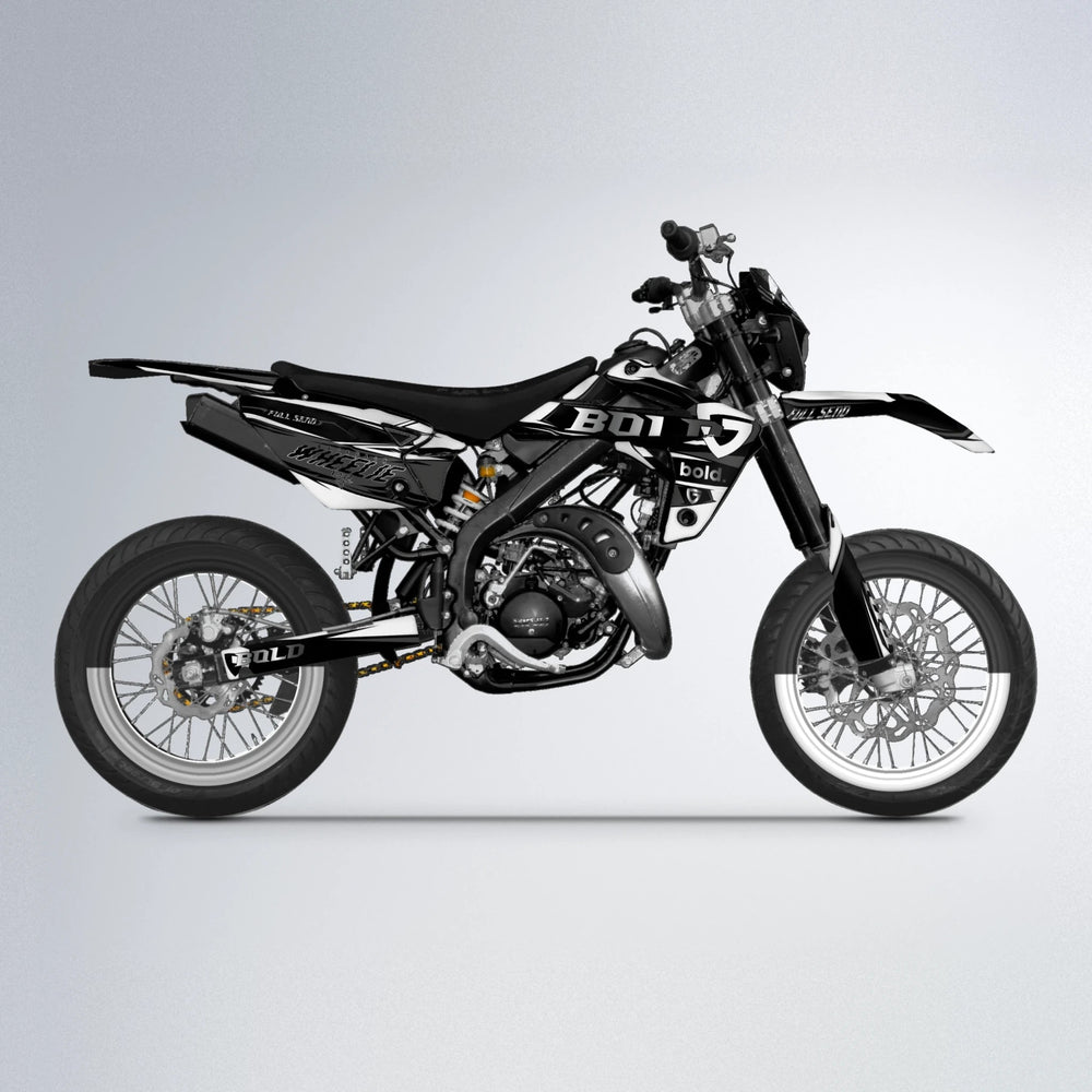 GEBEL V1 Rieju MRT supermoto graphics kit in White