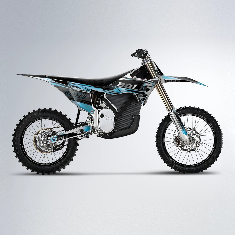 GEBEL V1 Stark Varg MX motocross graphics kit in Light Blue & White