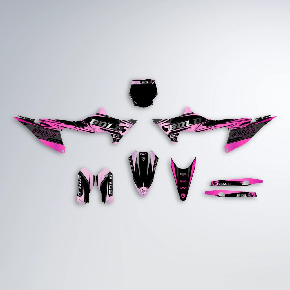 GEBEL V1 Stark Varg SM graphics kit parts layout in Flamingo