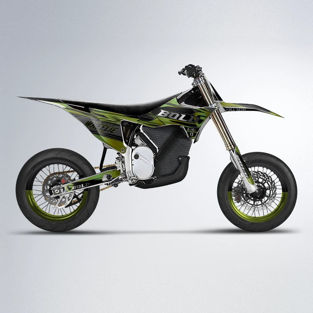 GEBEL V1 Stark Varg SM supermoto graphics kit in Olive