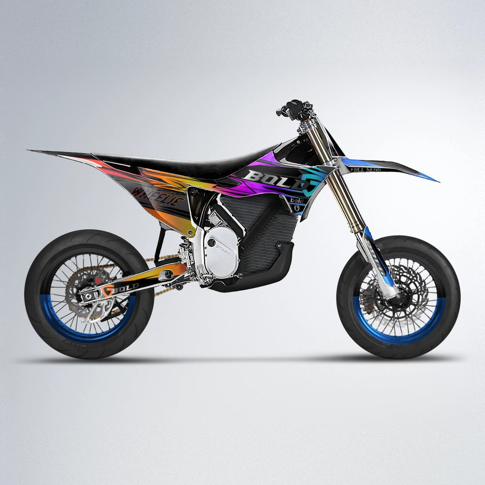 GEBEL V1 Stark Varg SM supermoto graphics kit in Sunset Fade