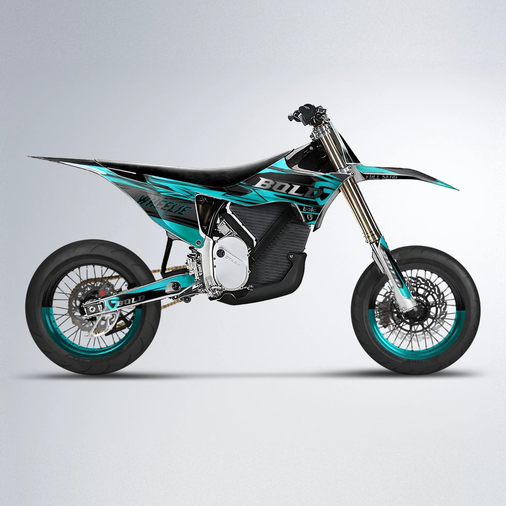 GEBEL V1 Stark Varg SM supermoto graphics kit in Teal