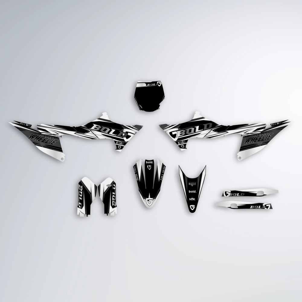 GEBEL V1 Stark Varg SM graphics kit parts layout in White