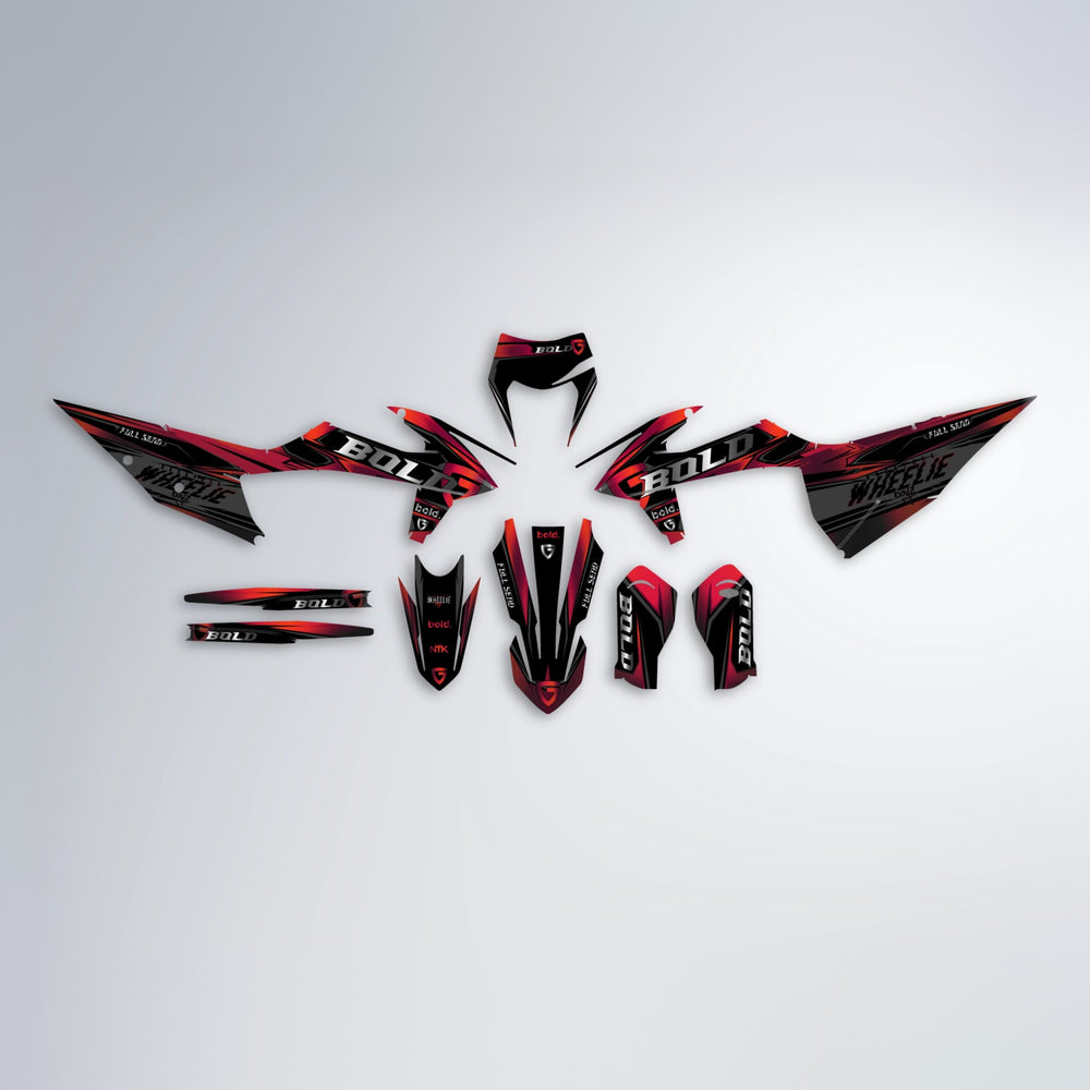 GEBEL V1 graphics kit parts layout in Black & Red