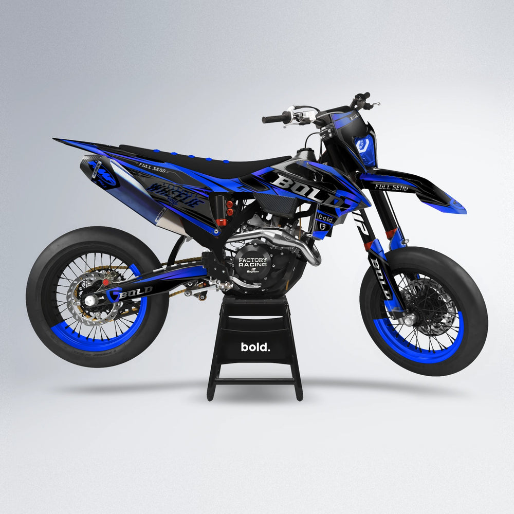 GEBEL V1 supermoto graphics kit in Blue