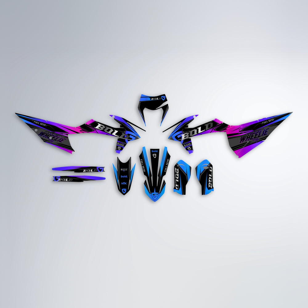 GEBEL V1 graphics kit parts layout in Blue Purple Fade