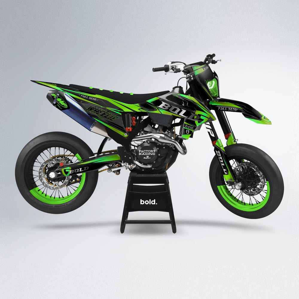 GEBEL V1 supermoto graphics kit in Green