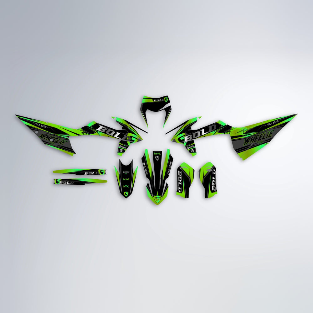 GEBEL V1 graphics kit parts layout in Green