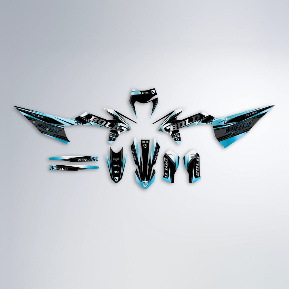 GEBEL V1 graphics kit parts layout in Light Blue & White