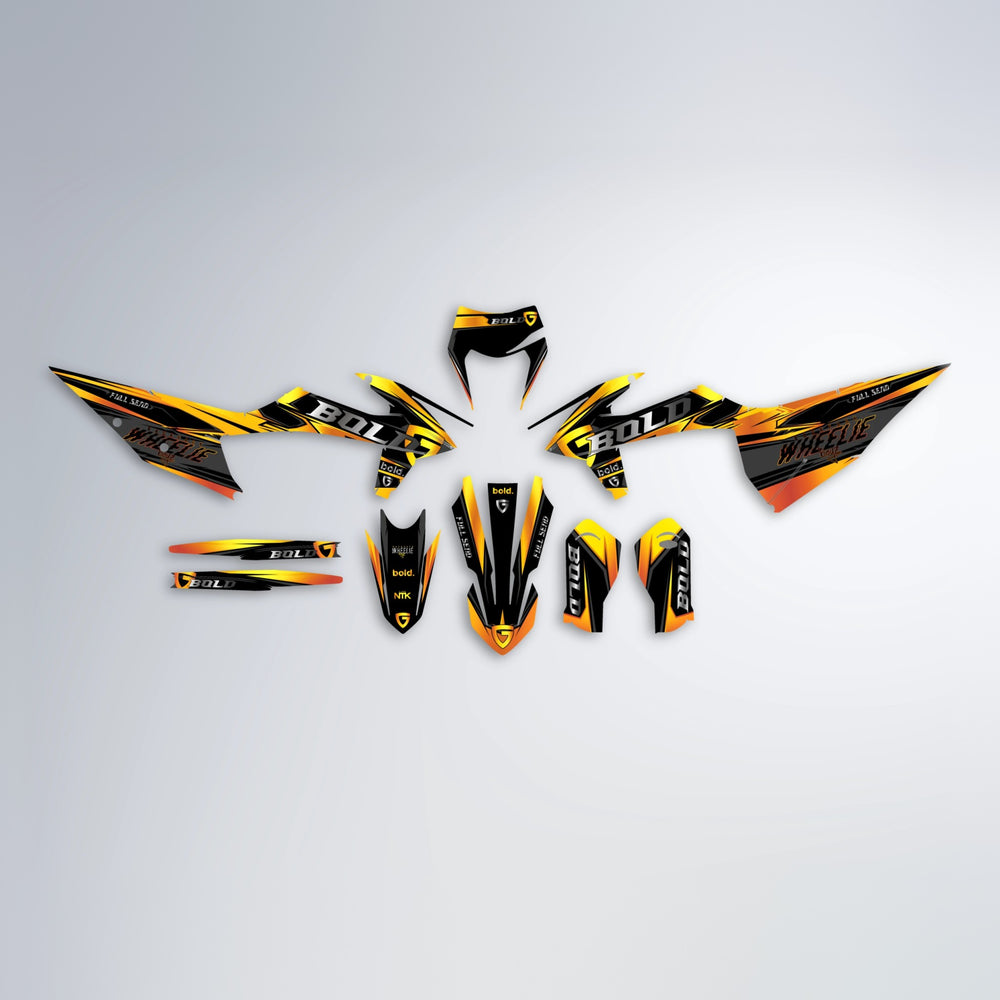 GEBEL V1 graphics kit parts layout in Orange & Yellow