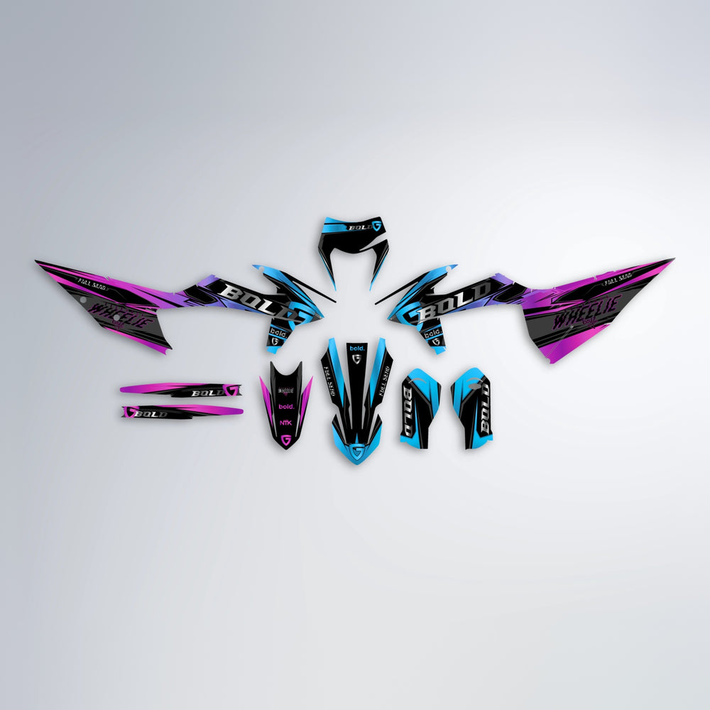 GEBEL V1 graphics kit parts layout in Pink & Light Blue