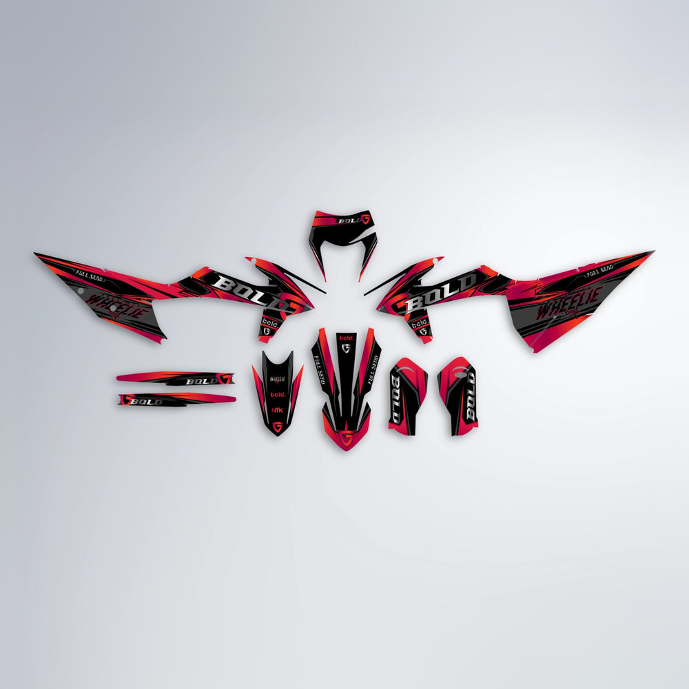 GEBEL V1 graphics kit parts layout in Red