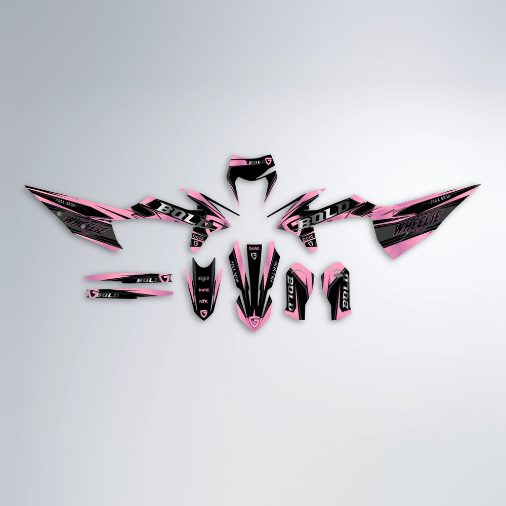 GEBEL V1 graphics kit parts layout in Sakura Pink
