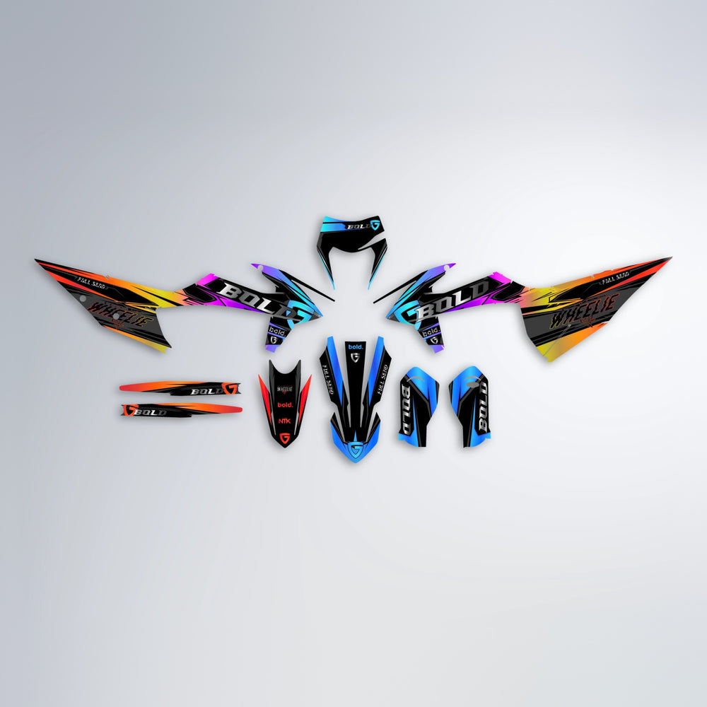 GEBEL V1 graphics kit parts layout in Sunset Fade