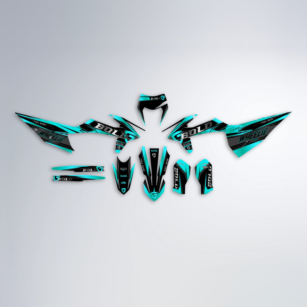 GEBEL V1 graphics kit parts layout in Teal