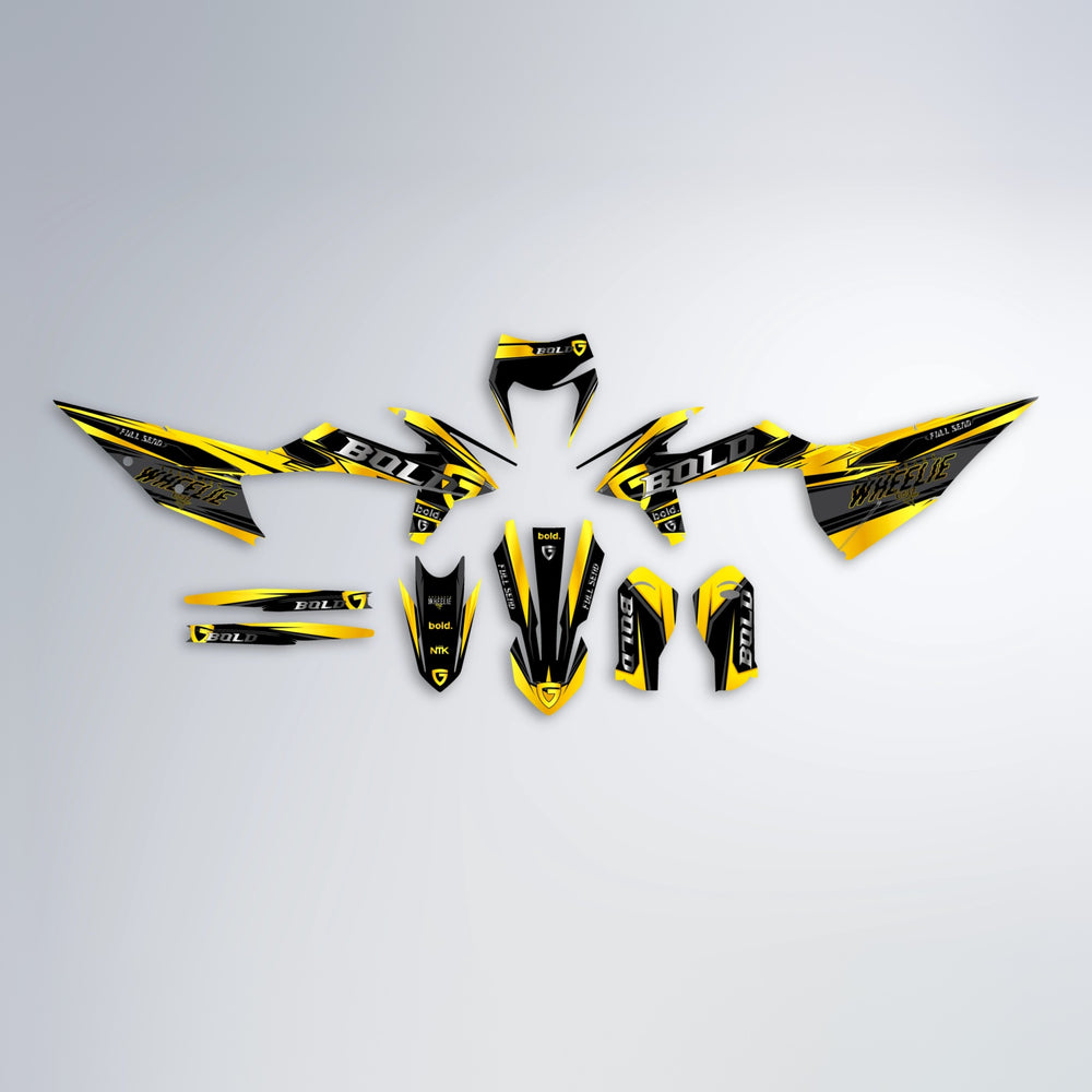 GEBEL V1 graphics kit parts layout in Yellow
