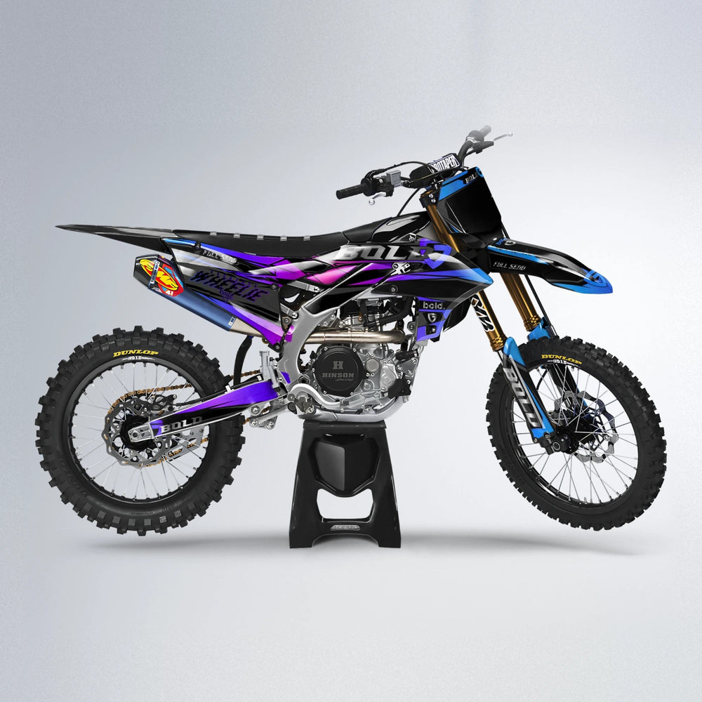 GEBEL V1 Yamaha YZF MX motocross graphics kit in Blue Purple Fade