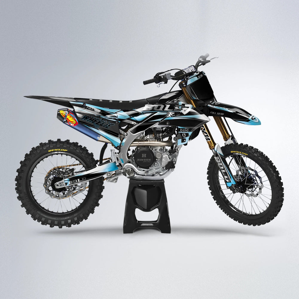 GEBEL V1 Yamaha YZF MX motocross graphics kit in Light Blue & White