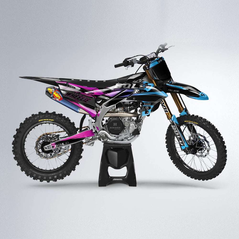 GEBEL V1 Yamaha YZF MX motocross graphics kit in Pink & Light Blue